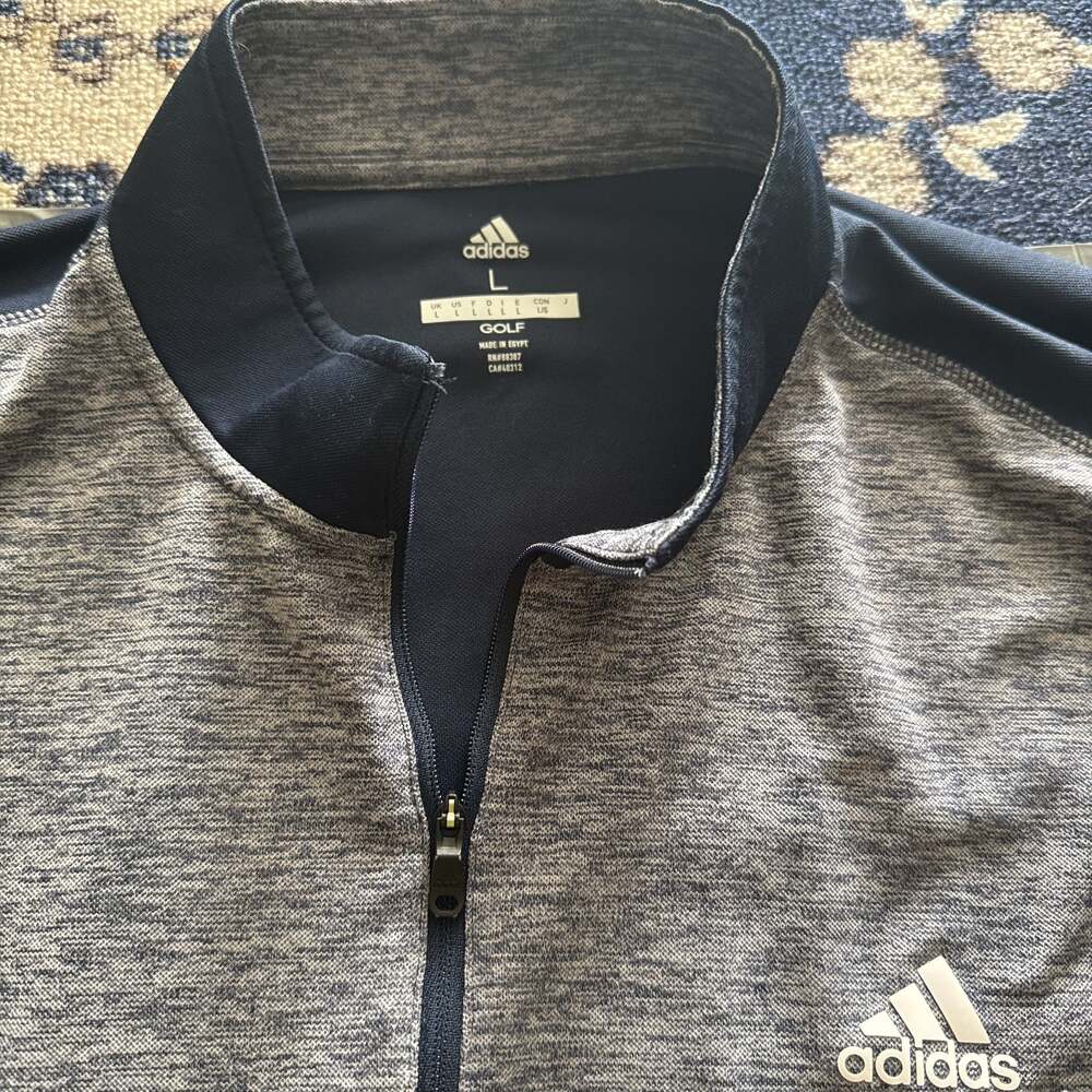 Adidas Golf Men's Blue/Gray 1/4 Zip Performance Pullover